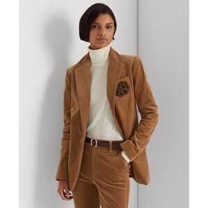 Ralph Lauren Women's Brown Corduroy Blazer Jacket RRL Polo Bullion Crest Size 14